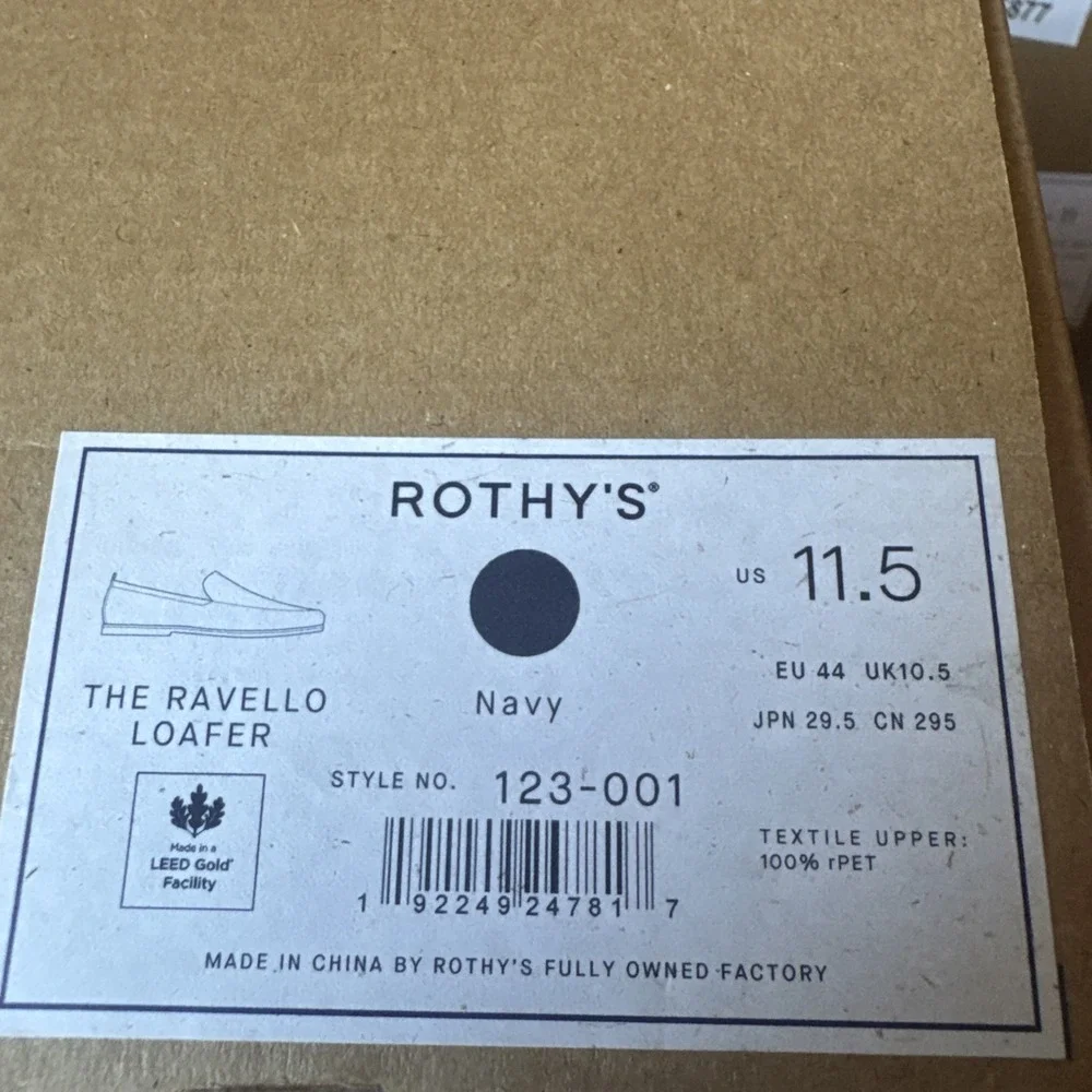 Rothy's The Ravello Loafer Men's Size 11.5 Navy 123-001 Pre Owned